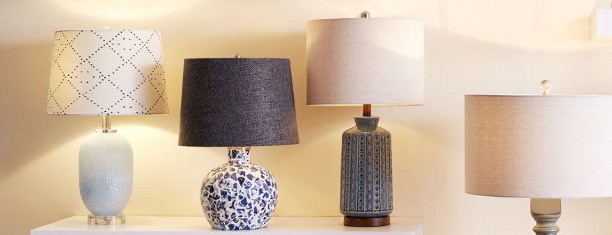 Assorted lamps with assorted lamp shades